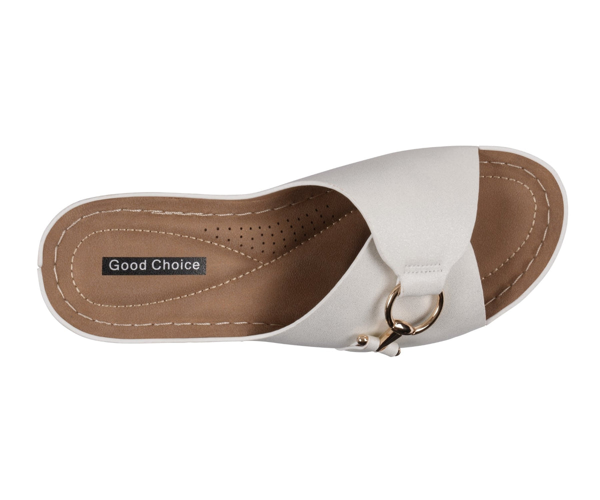 Women's Bay White Wedge Sandals - Pendo Store