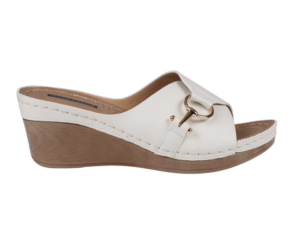 Women's Bay White Wedge Sandals - Pendo Store
