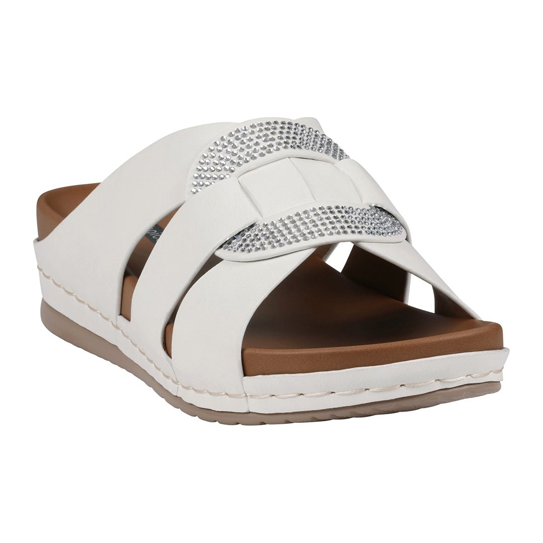 Women's Betsy Nude Embellished Comfort Sandals - Pendo Store