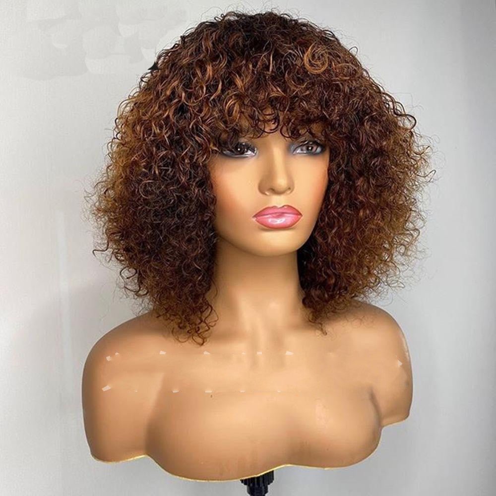 Women's Black African Small Curly Short Curly Hair Wig Long Hair Wig Short Curly Hair - Pendo Store