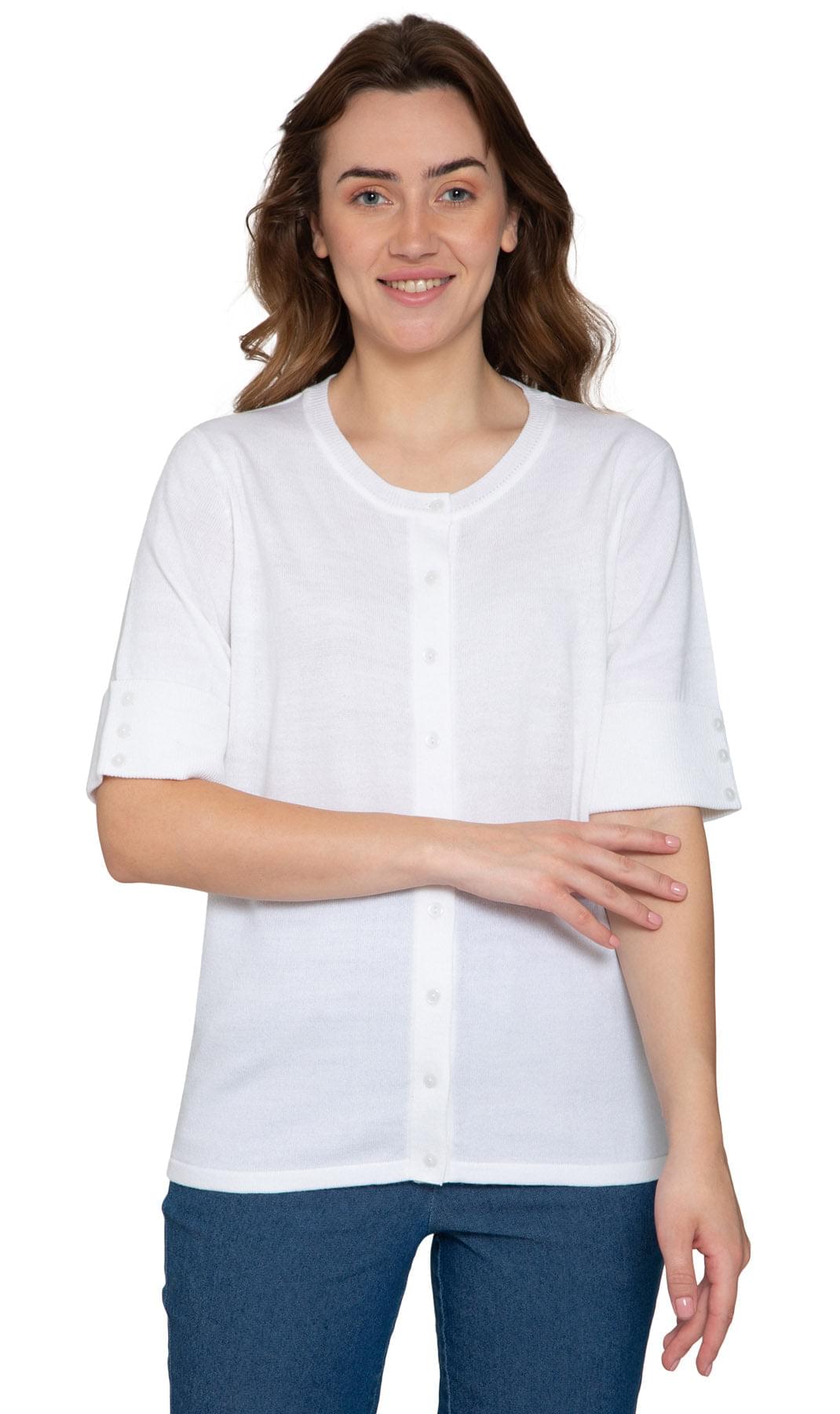 Women's Button Front Cardigan with Elbow Cuff Detail — Soft Knit - Pendo Store