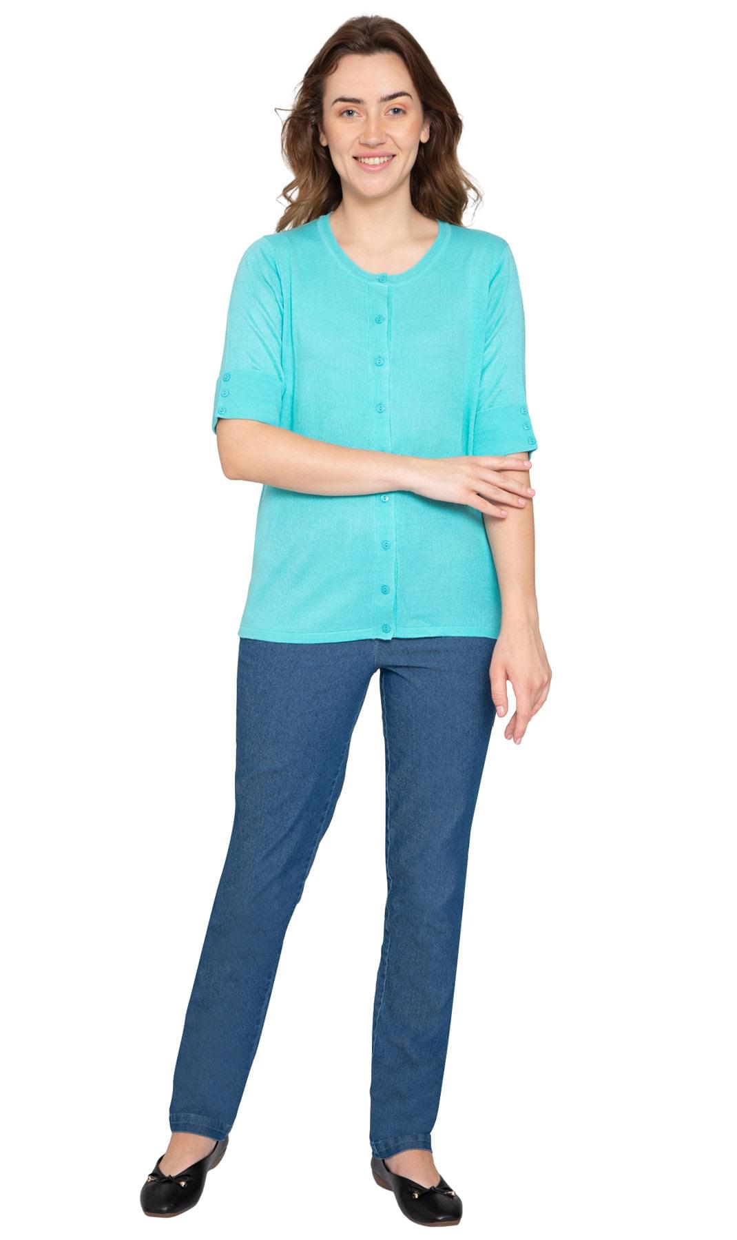 Women's Button Front Cardigan with Elbow Cuff Detail — Soft Knit - Pendo Store