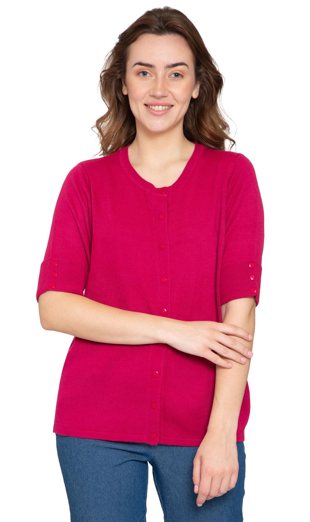 Women's Button Front Cardigan with Elbow Cuff Detail — Soft Knit - Pendo Store