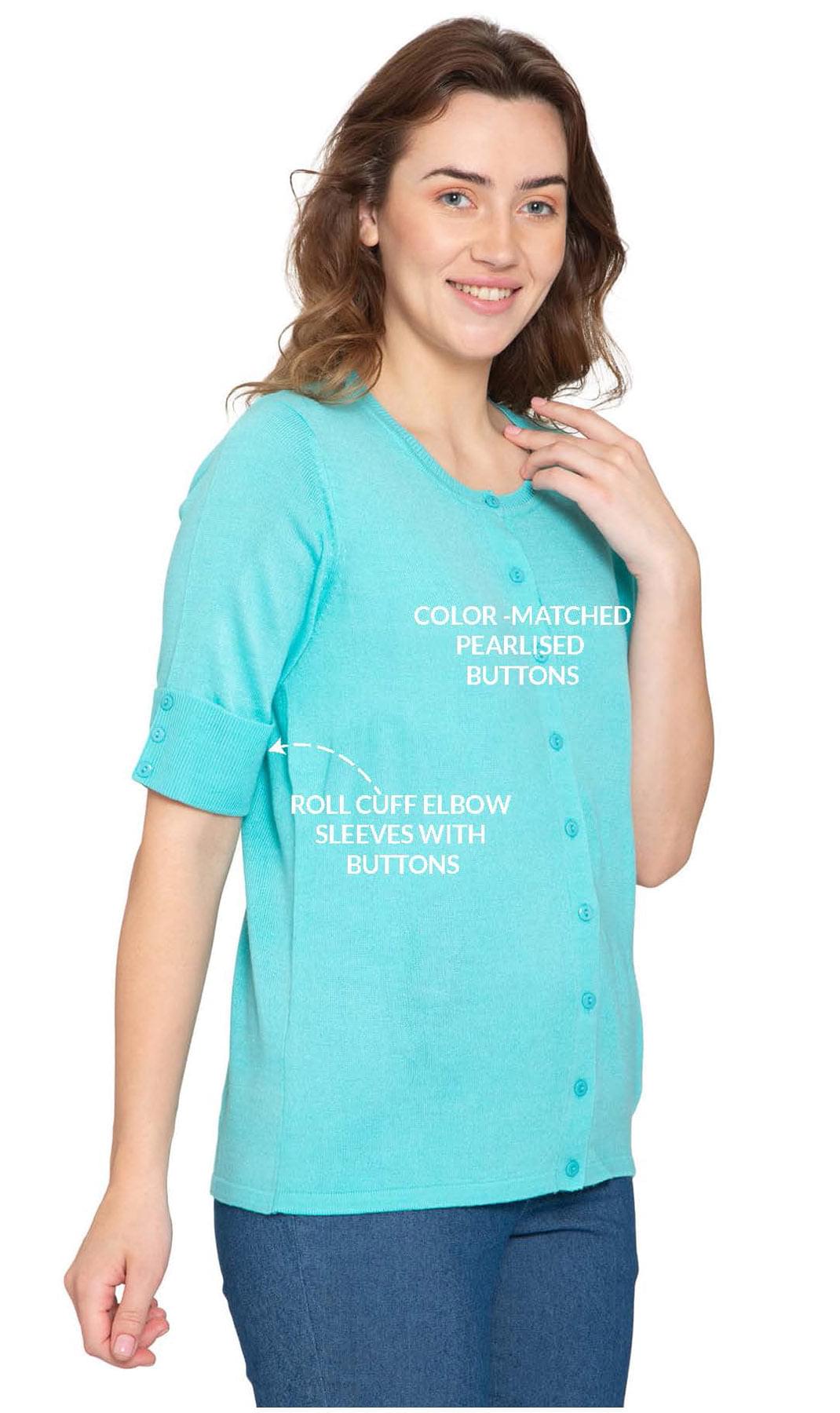 Women's Button Front Cardigan with Elbow Cuff Detail — Soft Knit - Pendo Store