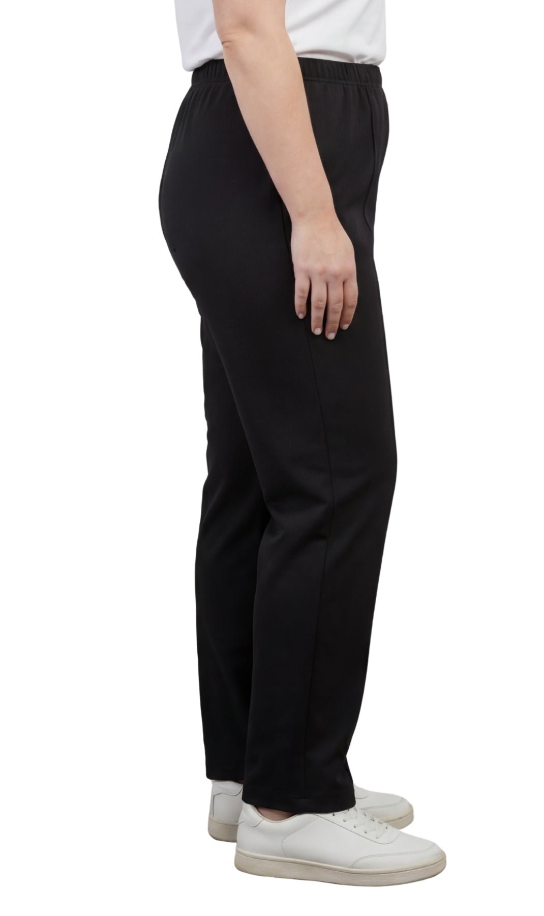 Women's Classic Pull-On Poly Knit Pants — Elastic Waist Dress Slacks - Pendo Store