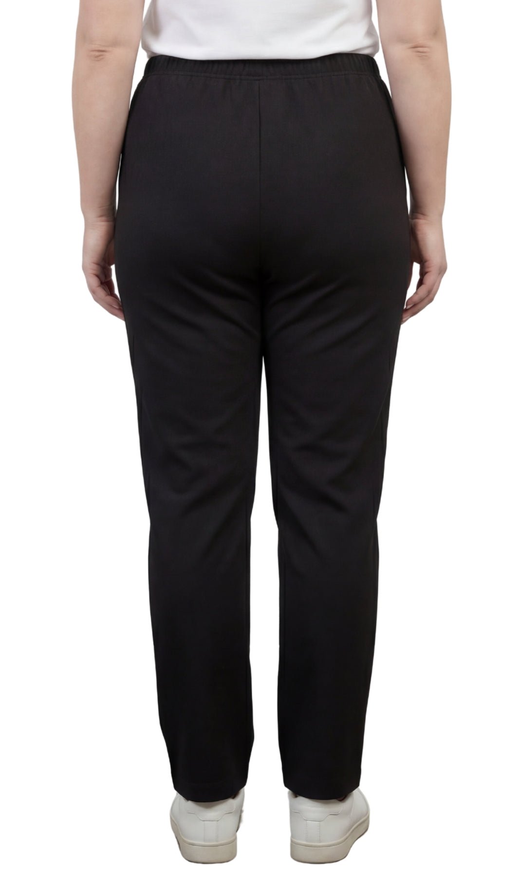 Women's Classic Pull-On Poly Knit Pants — Elastic Waist Dress Slacks - Pendo Store