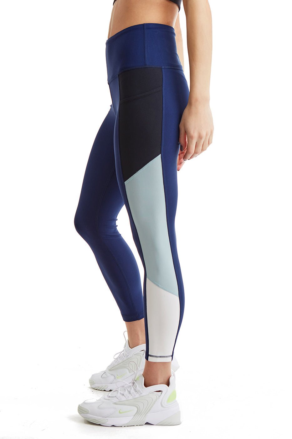 Women's Color Block Leggings with Side Panel — 24 Inch Inseam - Pendo Store