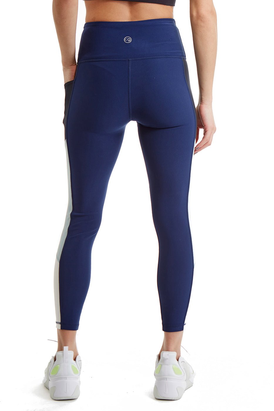 Women's Color Block Leggings with Side Panel — 24 Inch Inseam - Pendo Store