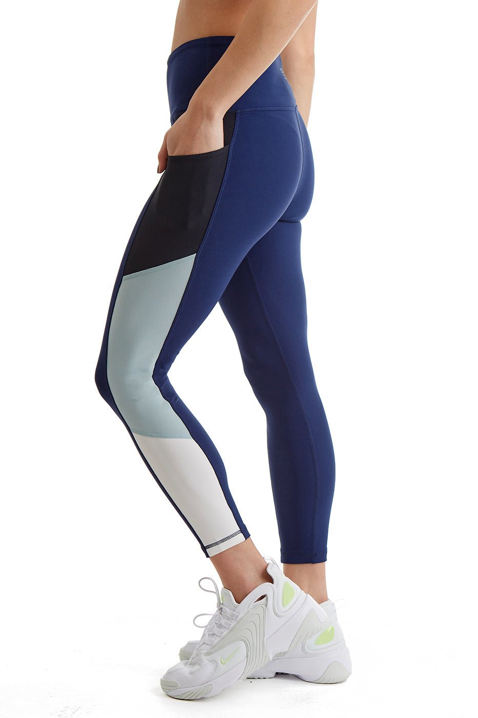 Women's Color Block Leggings with Side Panel — 24 Inch Inseam - Pendo Store