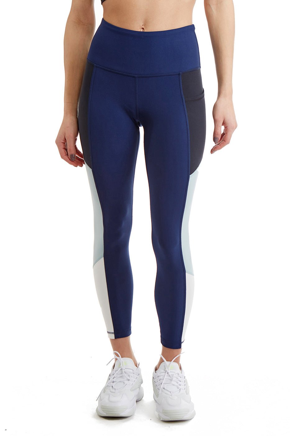 Women's Color Block Leggings with Side Panel — 24 Inch Inseam - Pendo Store