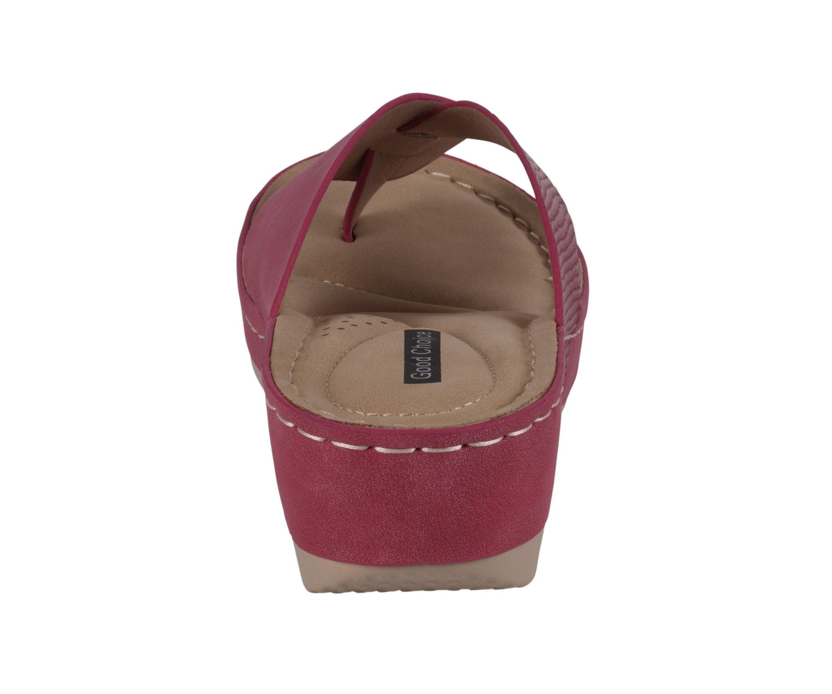 Women's Dafni Red Wedge Sandals - Pendo Store