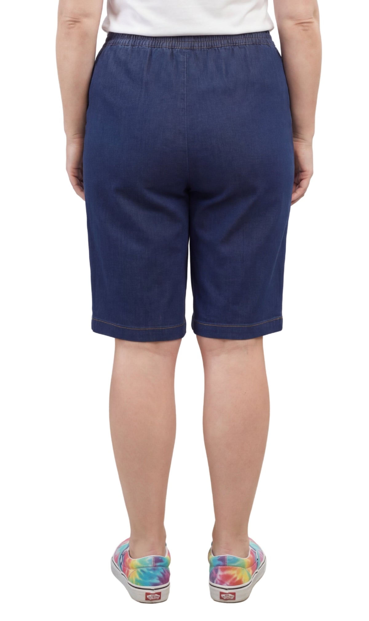 Women's Easy Pull-On Bermuda Shorts in Denim and Twill - Pendo Store