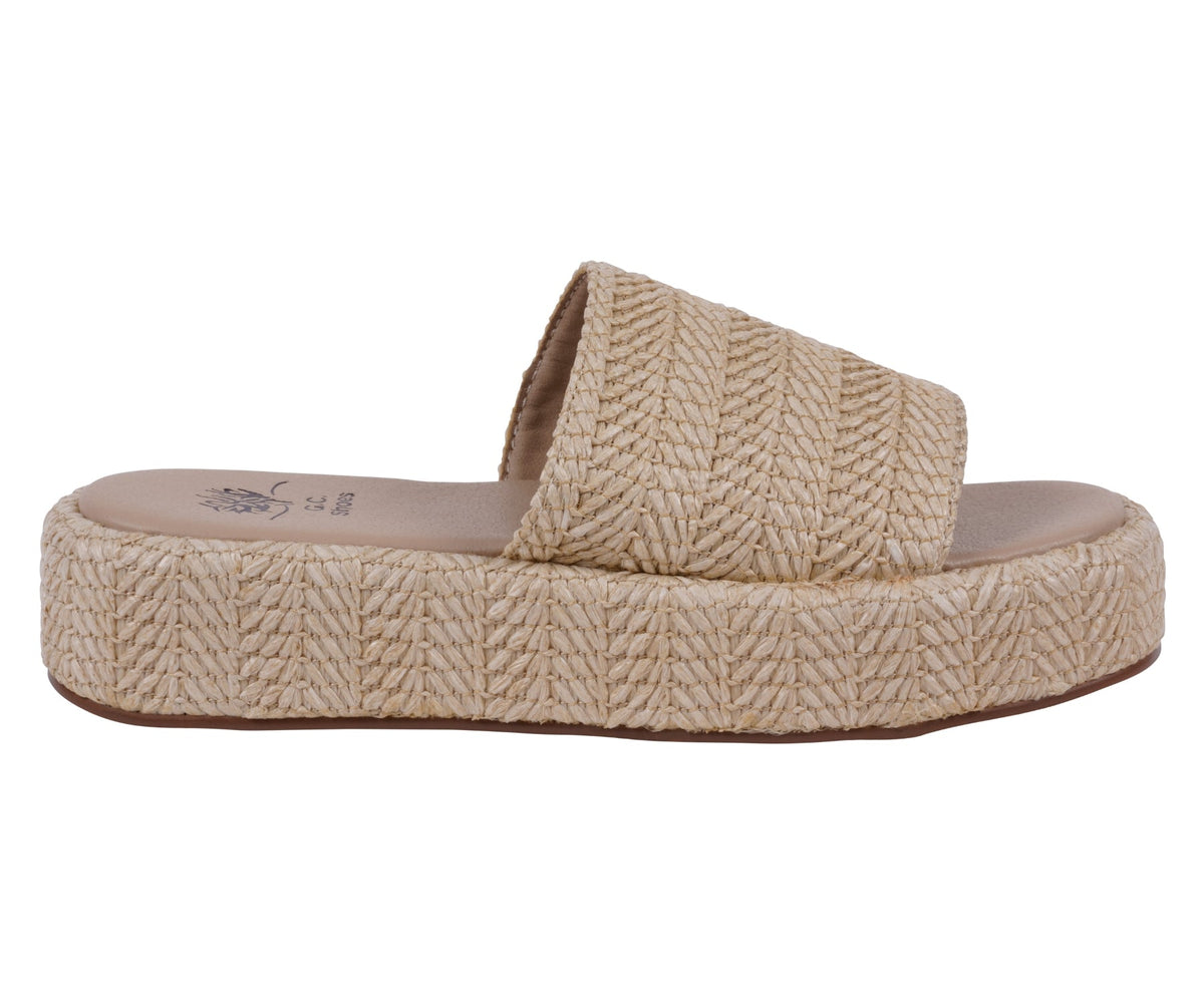 Women's Evie Natural Platform Slide - Pendo Store