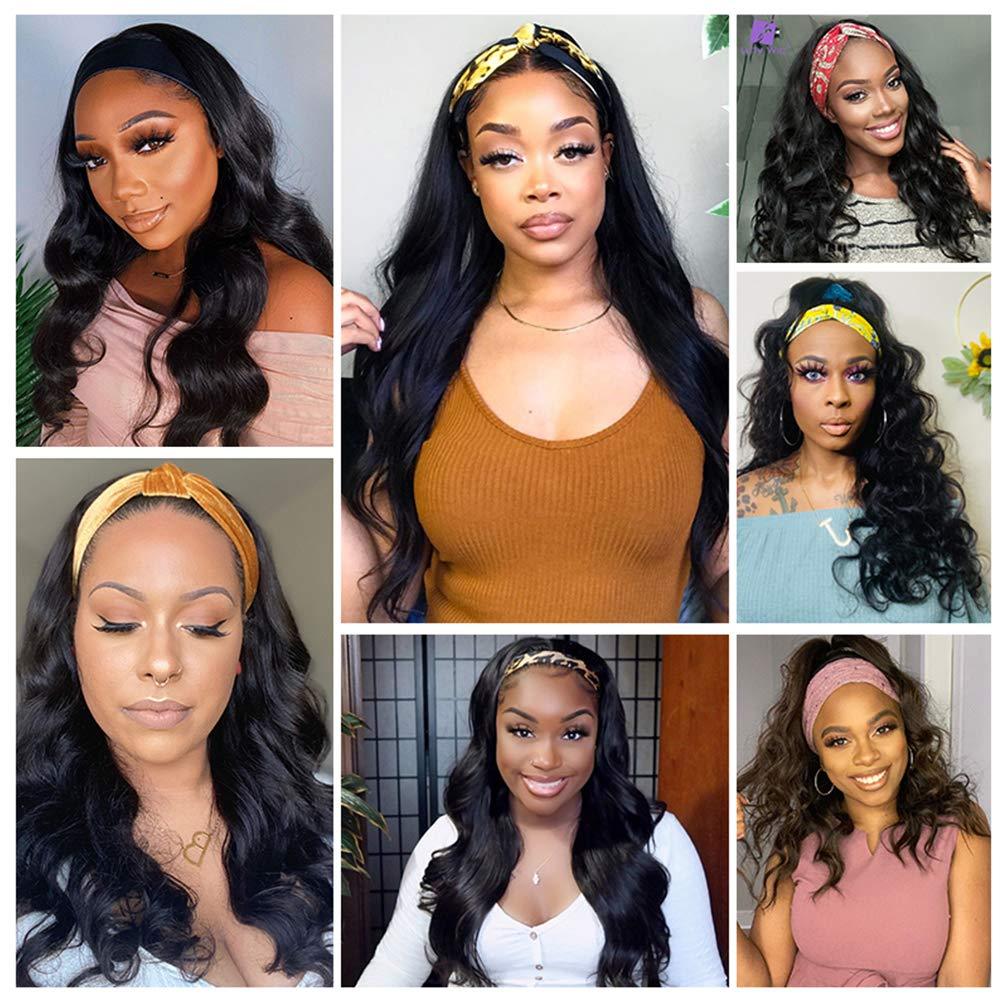Women's Headband Wig Body Wave Natural Black Blonde Wigs with Headband Fake Hair Synthetic Wigs For Black Women Cosplay Wigs For Women Gifts for girlfriends - Pendo Store