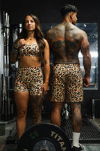 Women's High-Waisted Seamless Front Compression Training Shorts | Loaded Leopard - Pendo Store