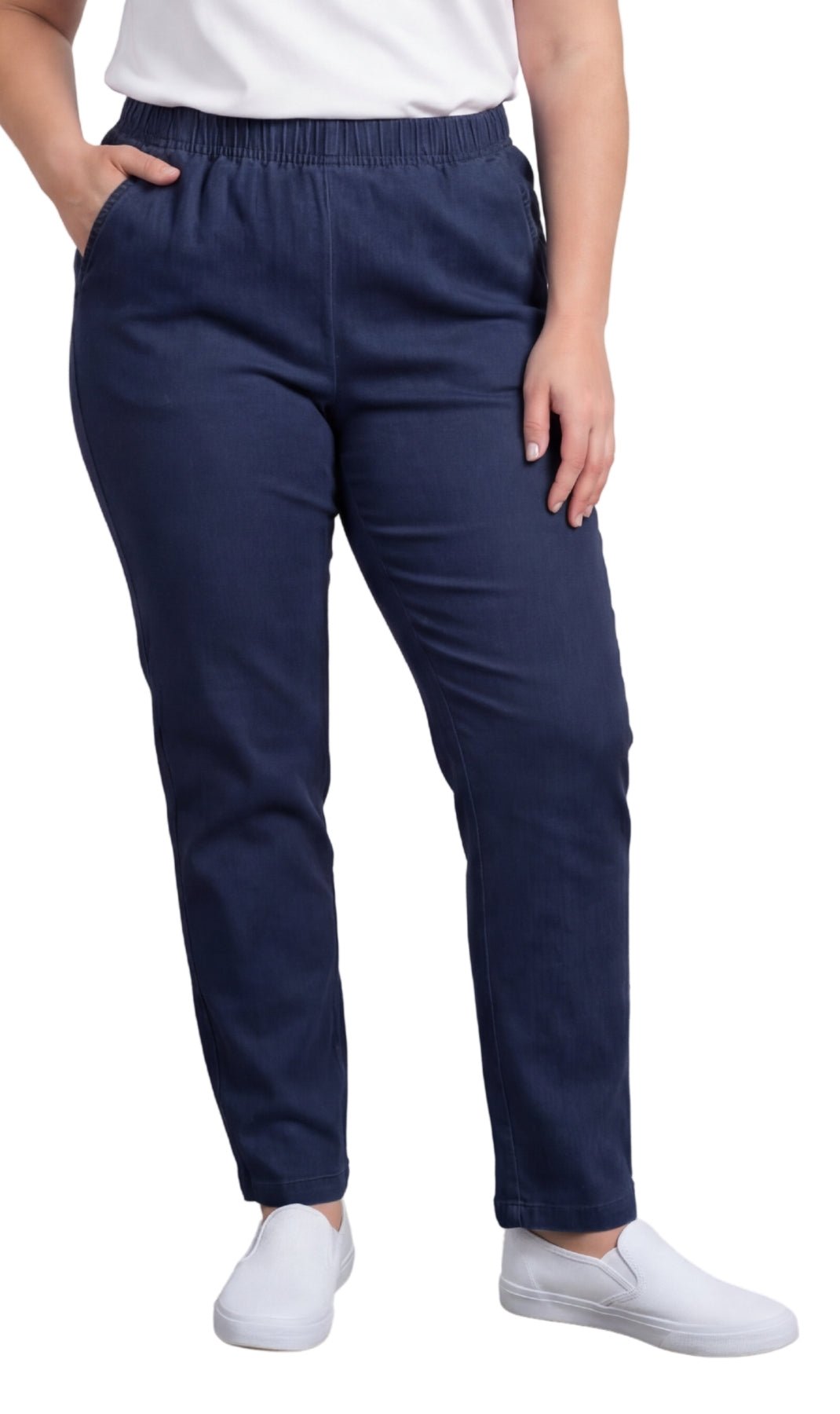 Women's Lightweight Pull-On Denim Jeans — Elastic Waist No Zipper - Pendo Store