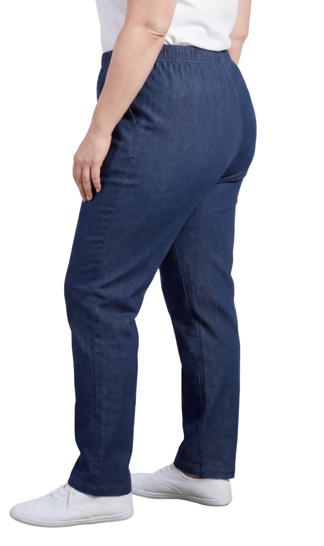Women's Lightweight Pull-On Denim Jeans — Elastic Waist No Zipper - Pendo Store