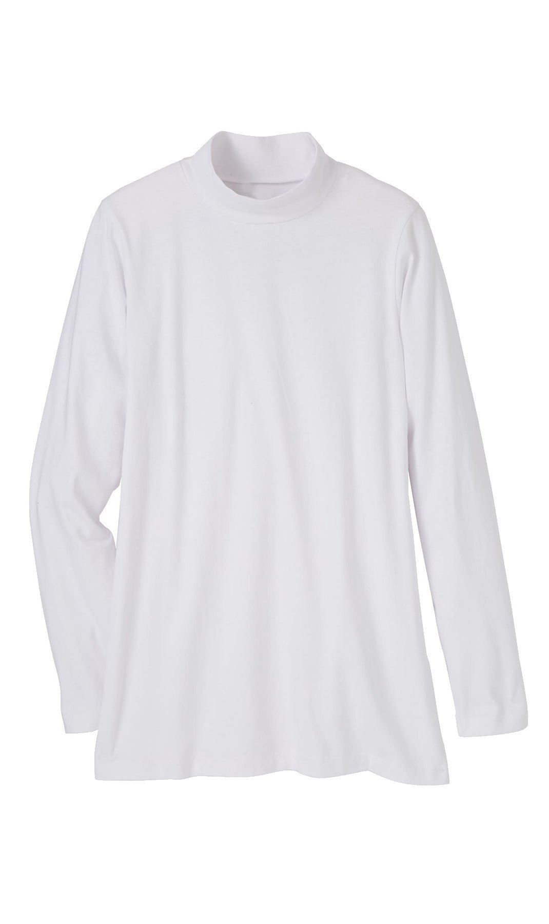 Women's Long Sleeve Mock Neck Top — Lightweight Cotton Blend - Pendo Store