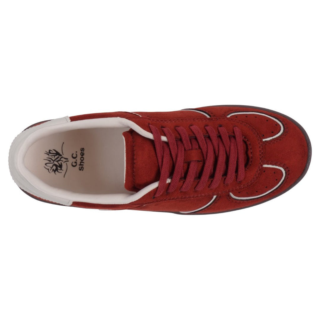 Women's Milan Chocolate Suede Lace Up Sneaker - Pendo Store