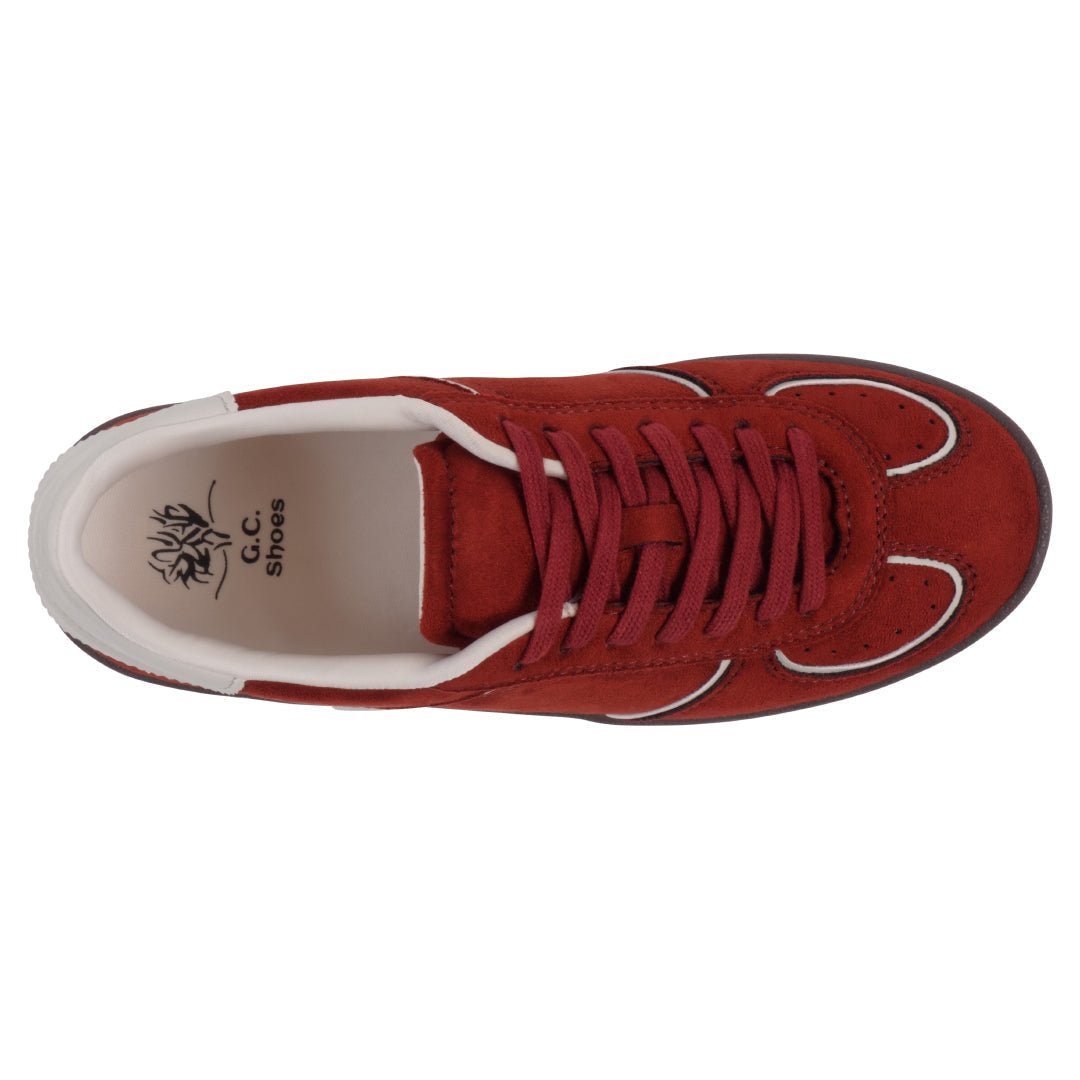 Women's Milan Chocolate Suede Lace Up Sneaker - Pendo Store