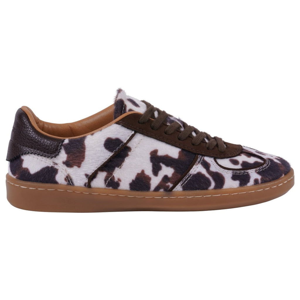 Women's Milan Cow Print Lace Up Sneaker - Pendo Store