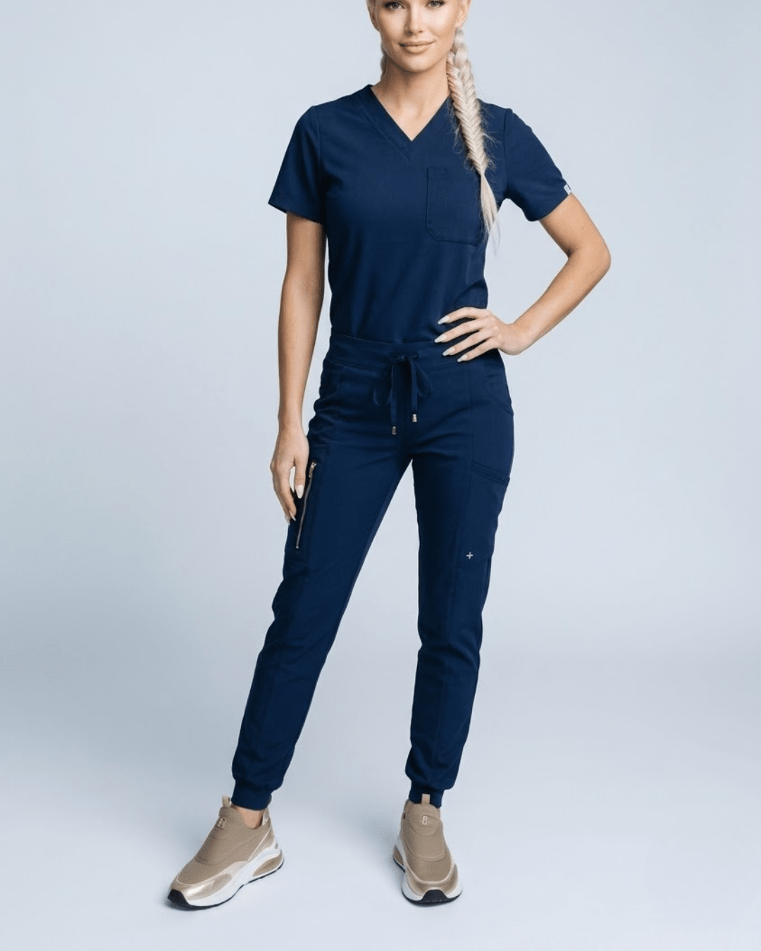 Women's Navy Blue Scrub Joggers - Pendo Store