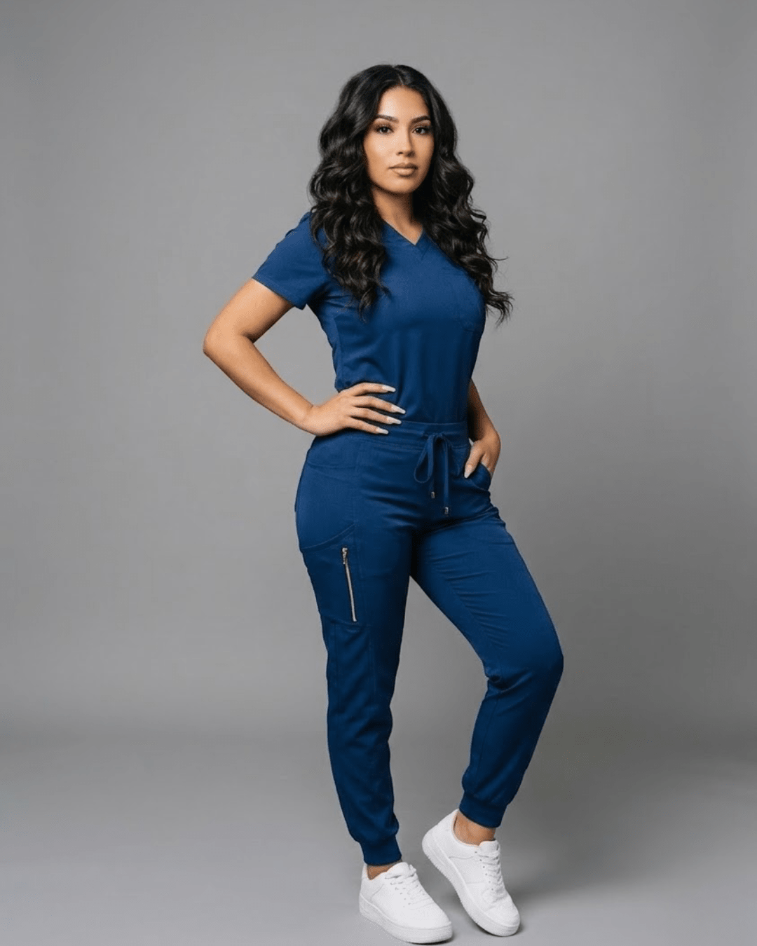 Women's Navy Blue Scrub Joggers - Pendo Store