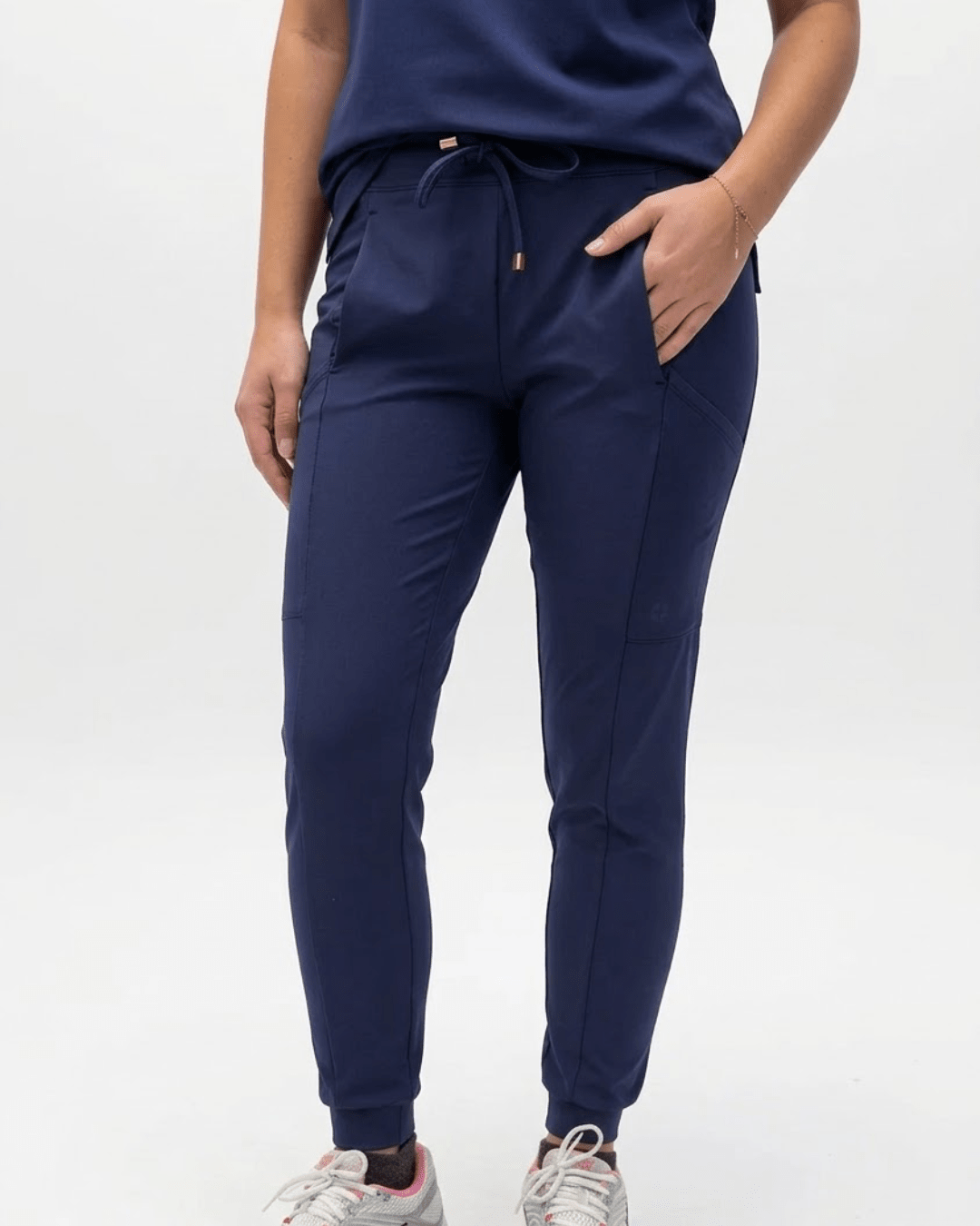Women's Navy Scrub Low Waisted Joggers - Pendo Store