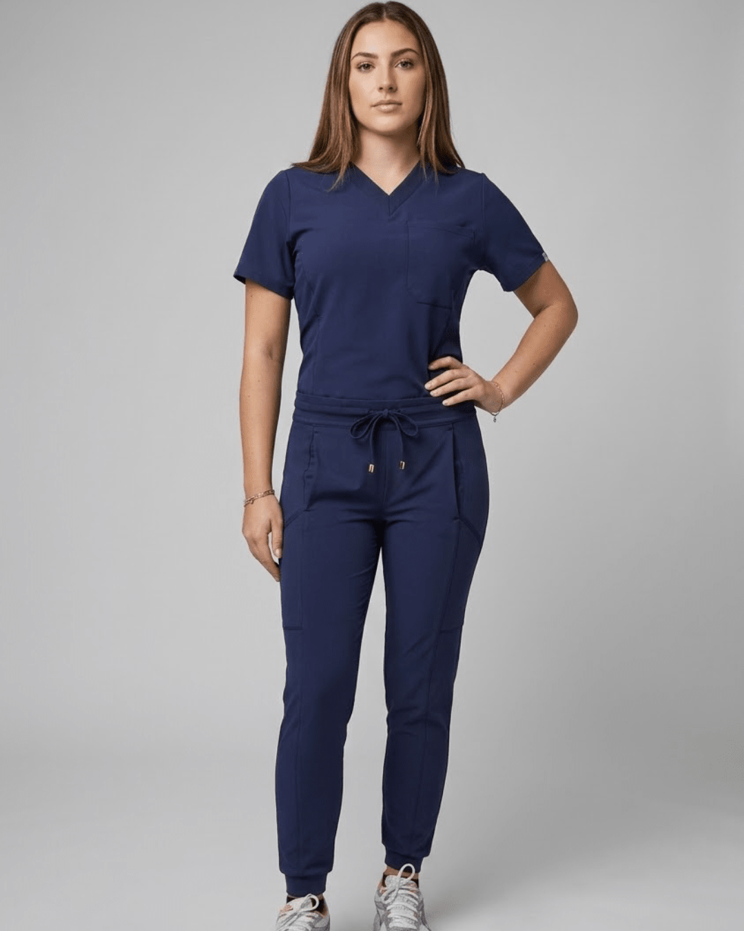 Women's Navy Scrub Low Waisted Joggers - Pendo Store