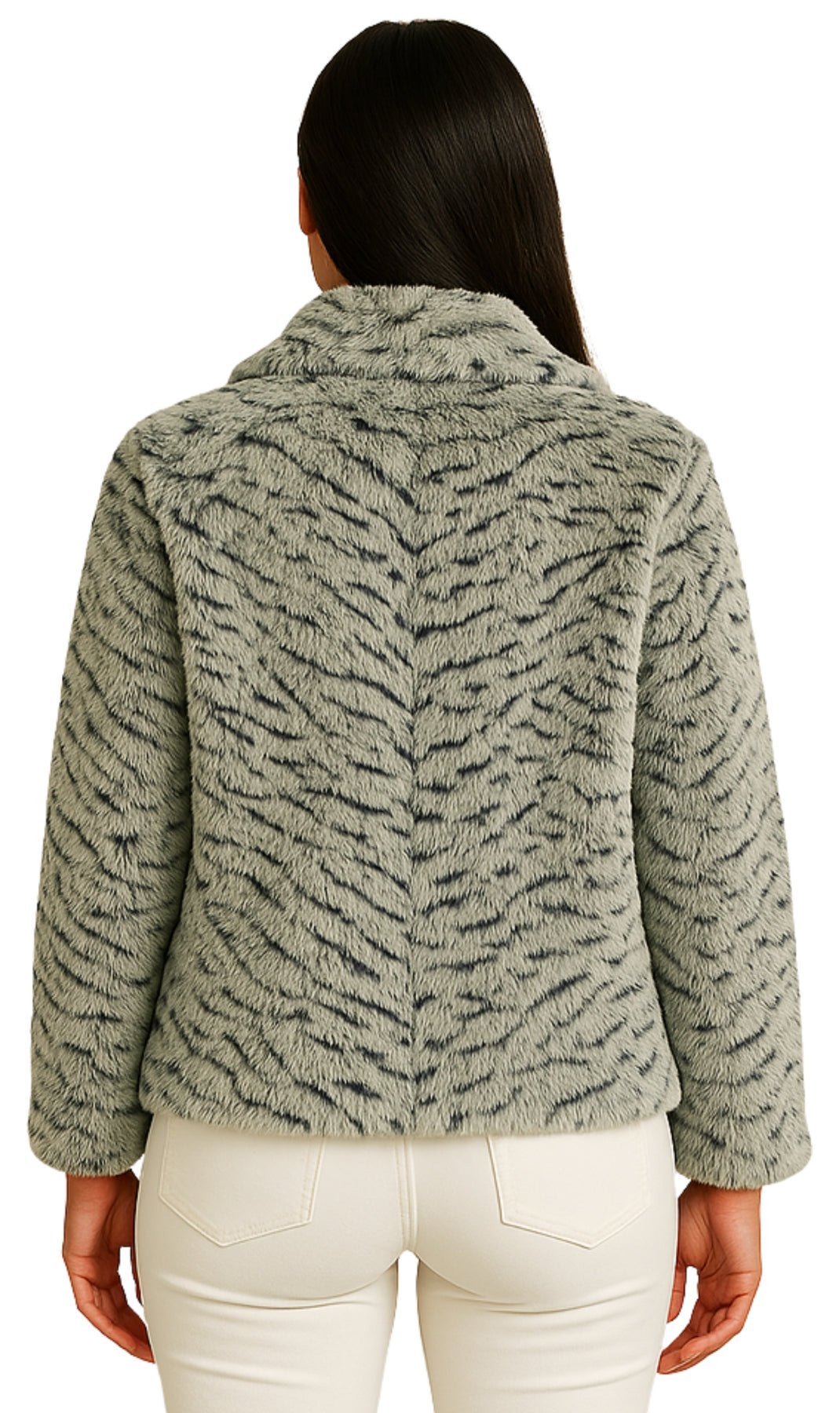 Women's One Button Faux Fur Lined Swing Jacket - Pendo Store