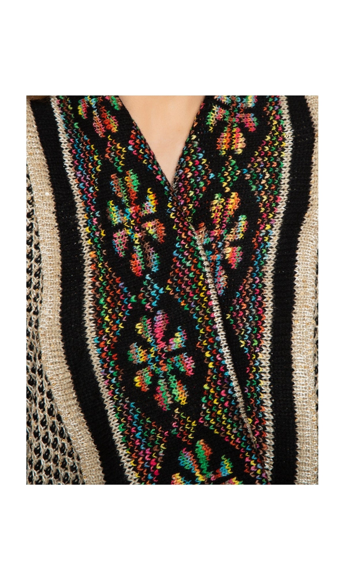 Women's Open Front Fringed Jacquard Weave Long Cardigan - Pendo Store