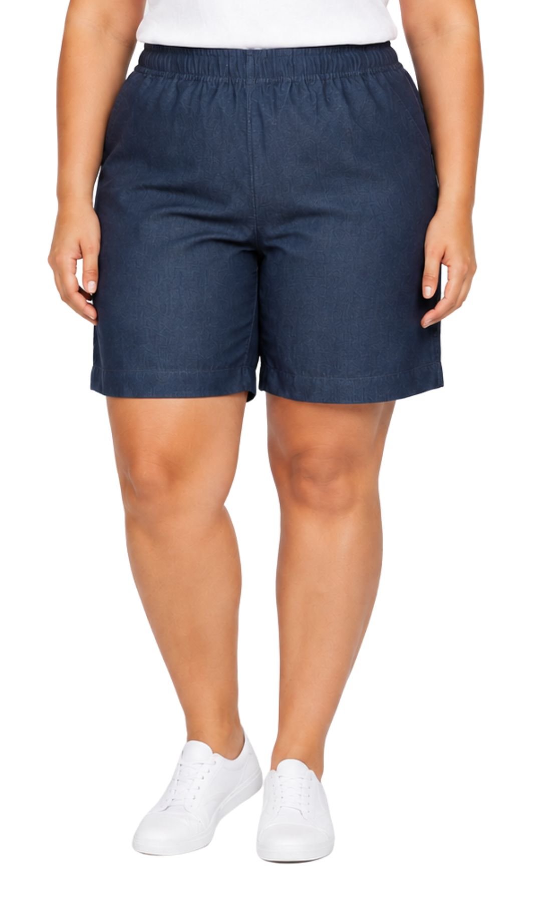Women's Pull-On Denim and Twill Shorts — Stretch Waist No Zipper - Pendo Store