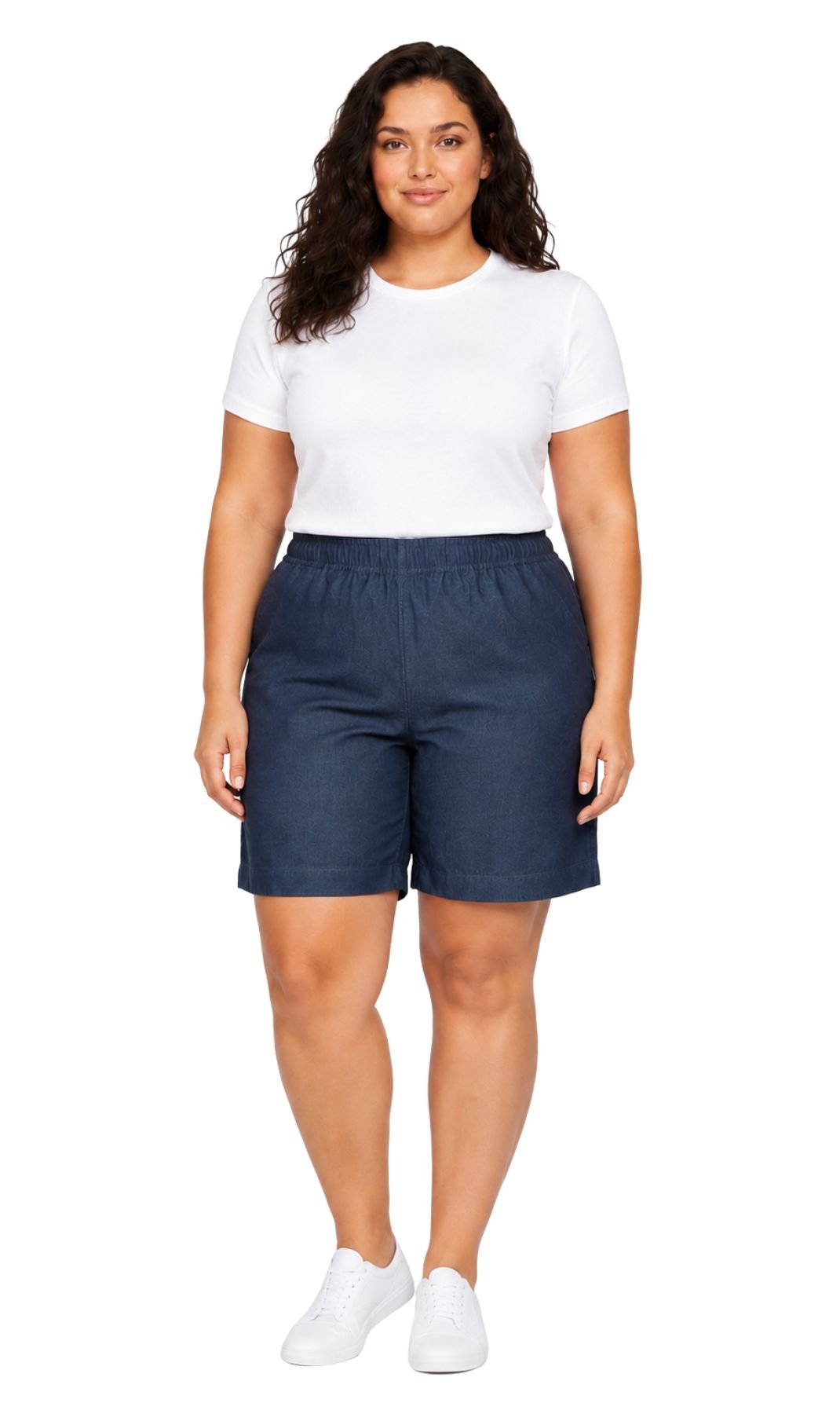 Women's Pull-On Denim and Twill Shorts — Stretch Waist No Zipper - Pendo Store