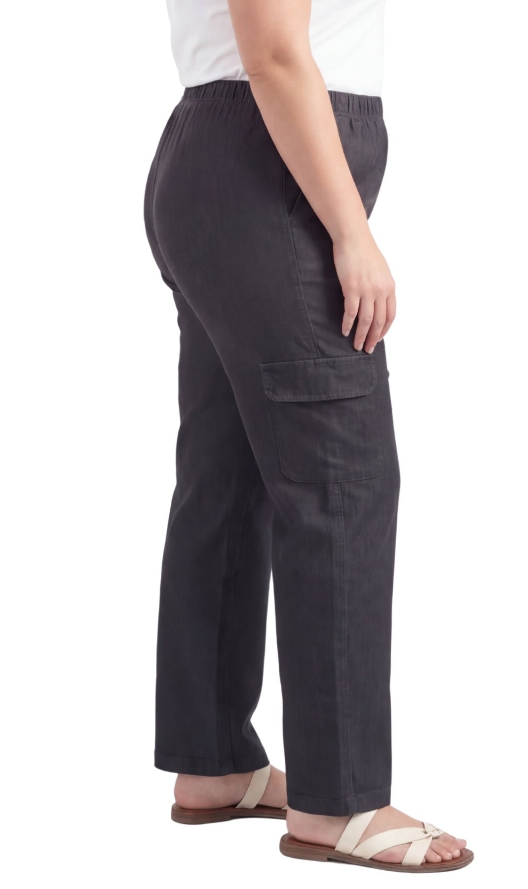 Women's Pull-On Denim Cargo Pants — Elastic Stretch Waist - Pendo Store