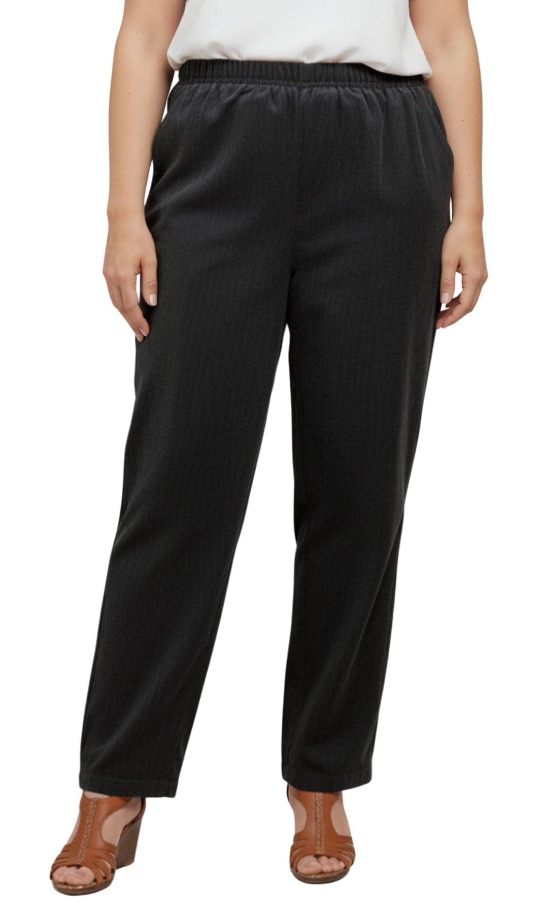 Women's Pull-On Fine Wale Corduroy Pants — Soft Covered Elastic Waist - Pendo Store