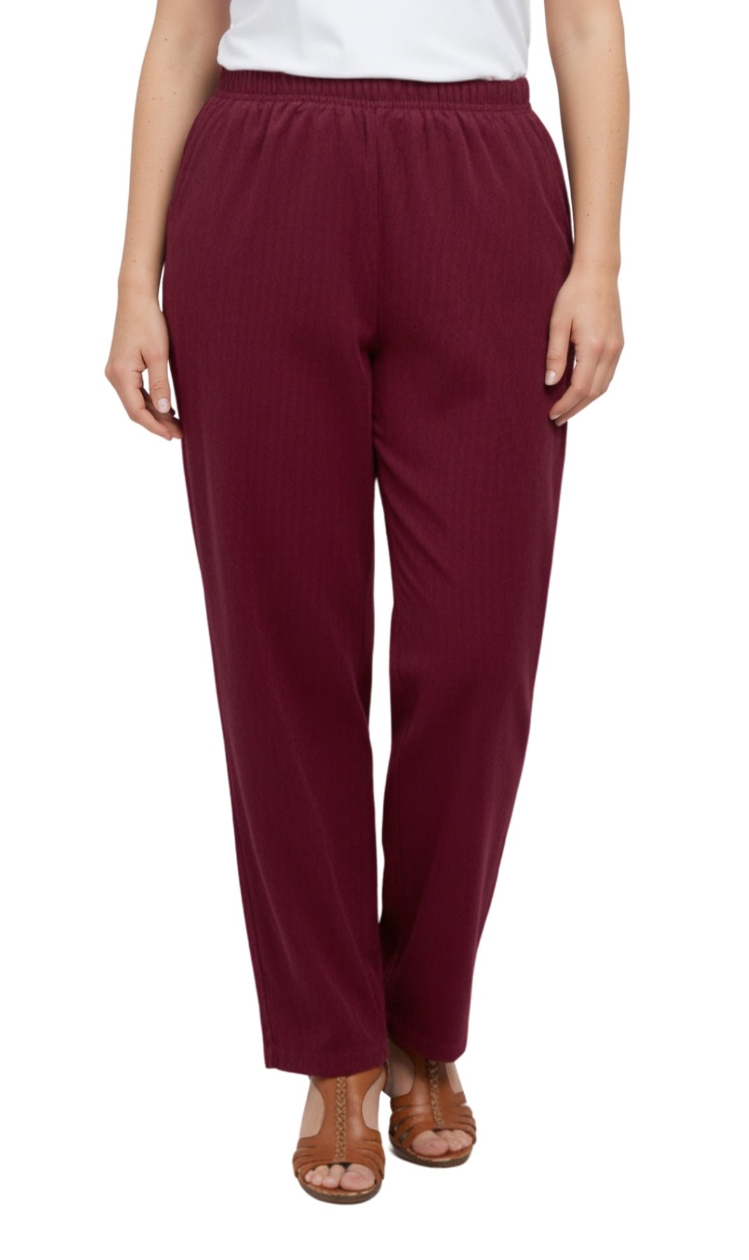 Women's Pull-On Fine Wale Corduroy Pants — Soft Covered Elastic Waist - Pendo Store