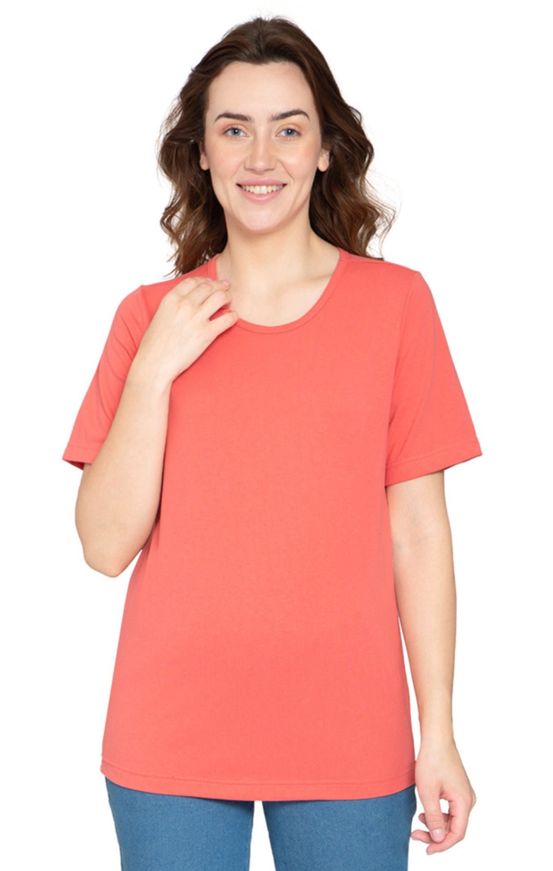 Women's Short Sleeve Crew Neck T-Shirt — Relaxed Fit Cotton Blend - Pendo Store