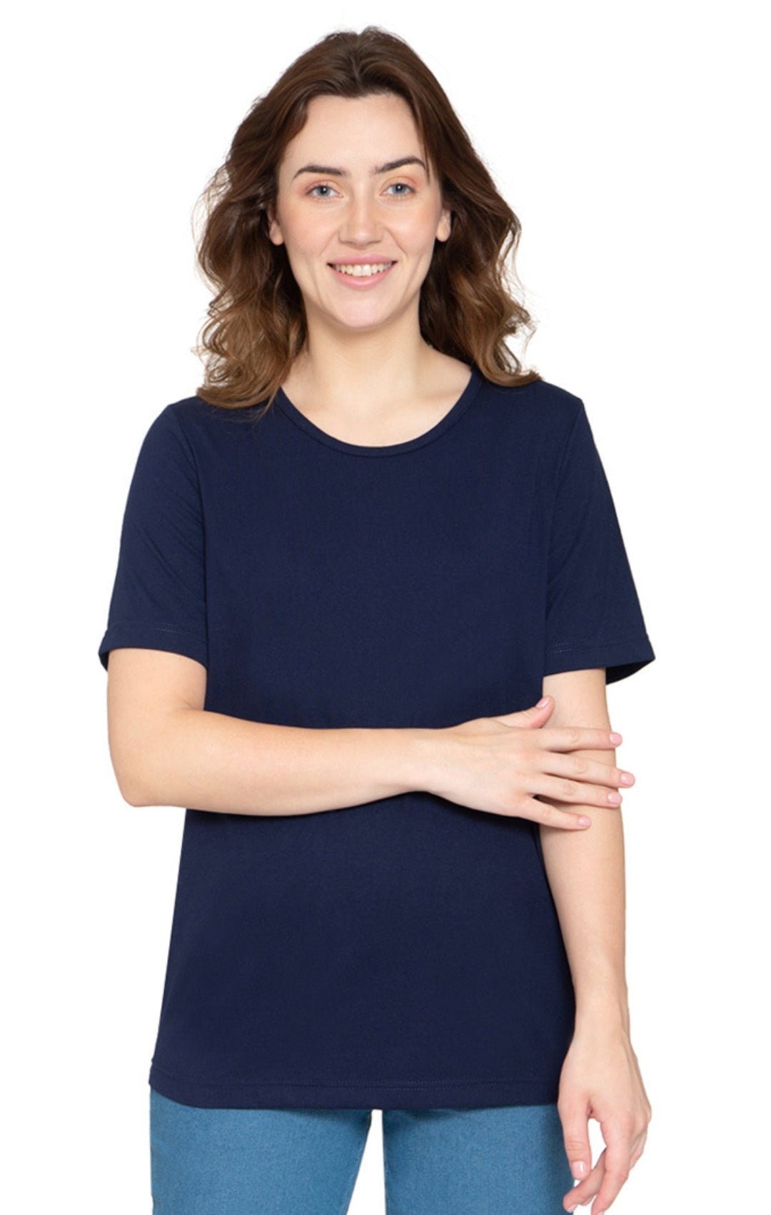 Women's Short Sleeve Crew Neck T-Shirt — Relaxed Fit Cotton Blend - Pendo Store