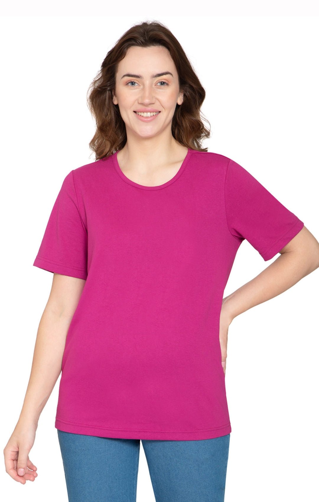 Women's Short Sleeve Crew Neck T-Shirt — Relaxed Fit Cotton Blend - Pendo Store