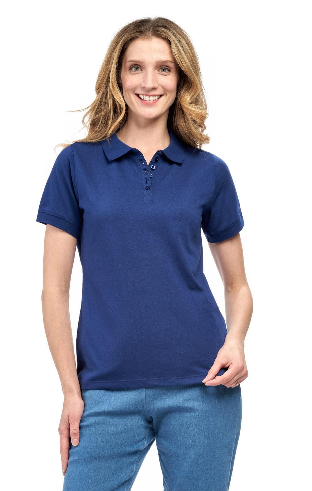 Women's Short Sleeve Pique Knit Polo Shirt — Relaxed Fit Cotton Blend - Pendo Store