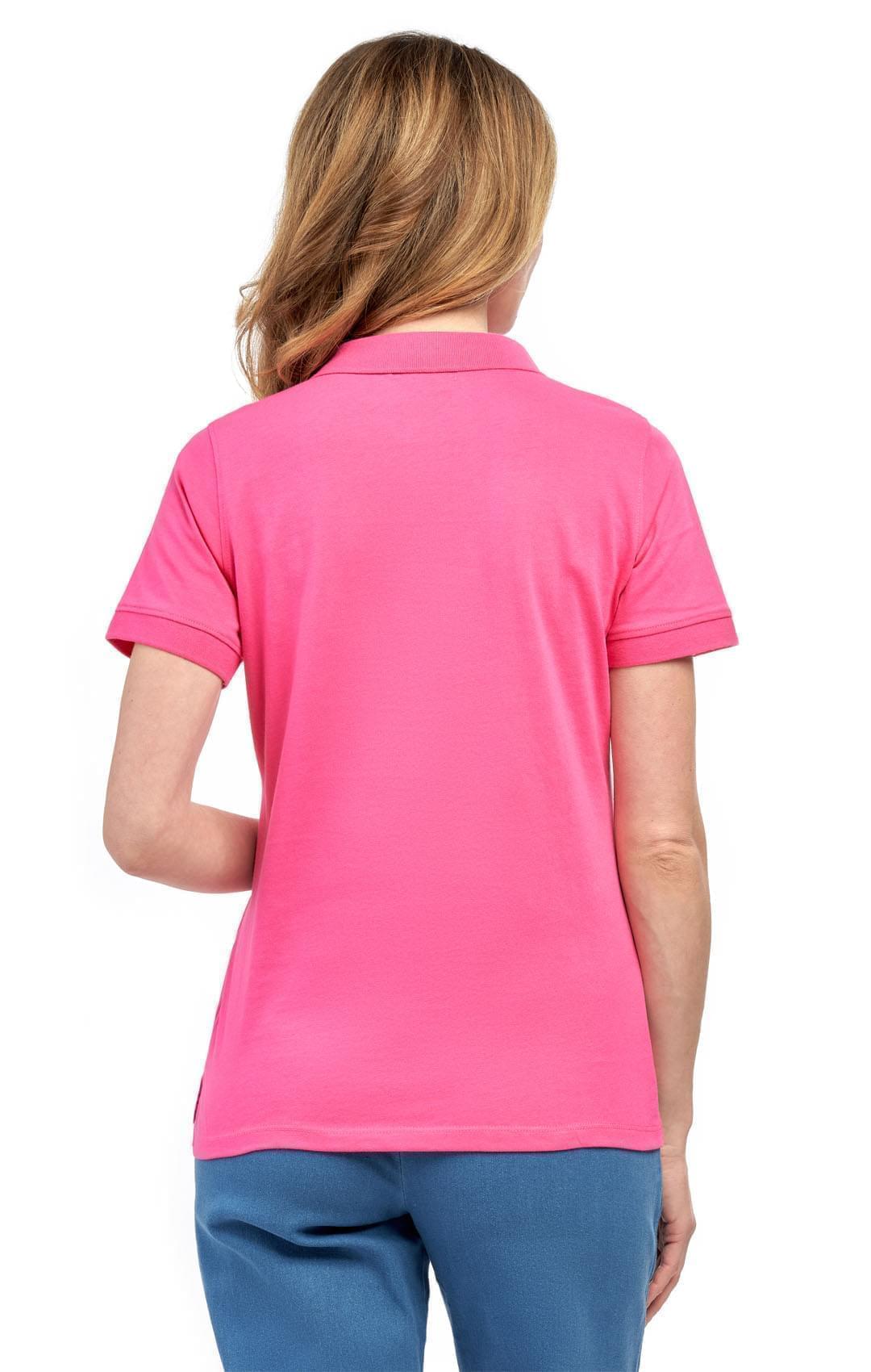 Women's Short Sleeve Pique Knit Polo Shirt — Relaxed Fit Cotton Blend - Pendo Store