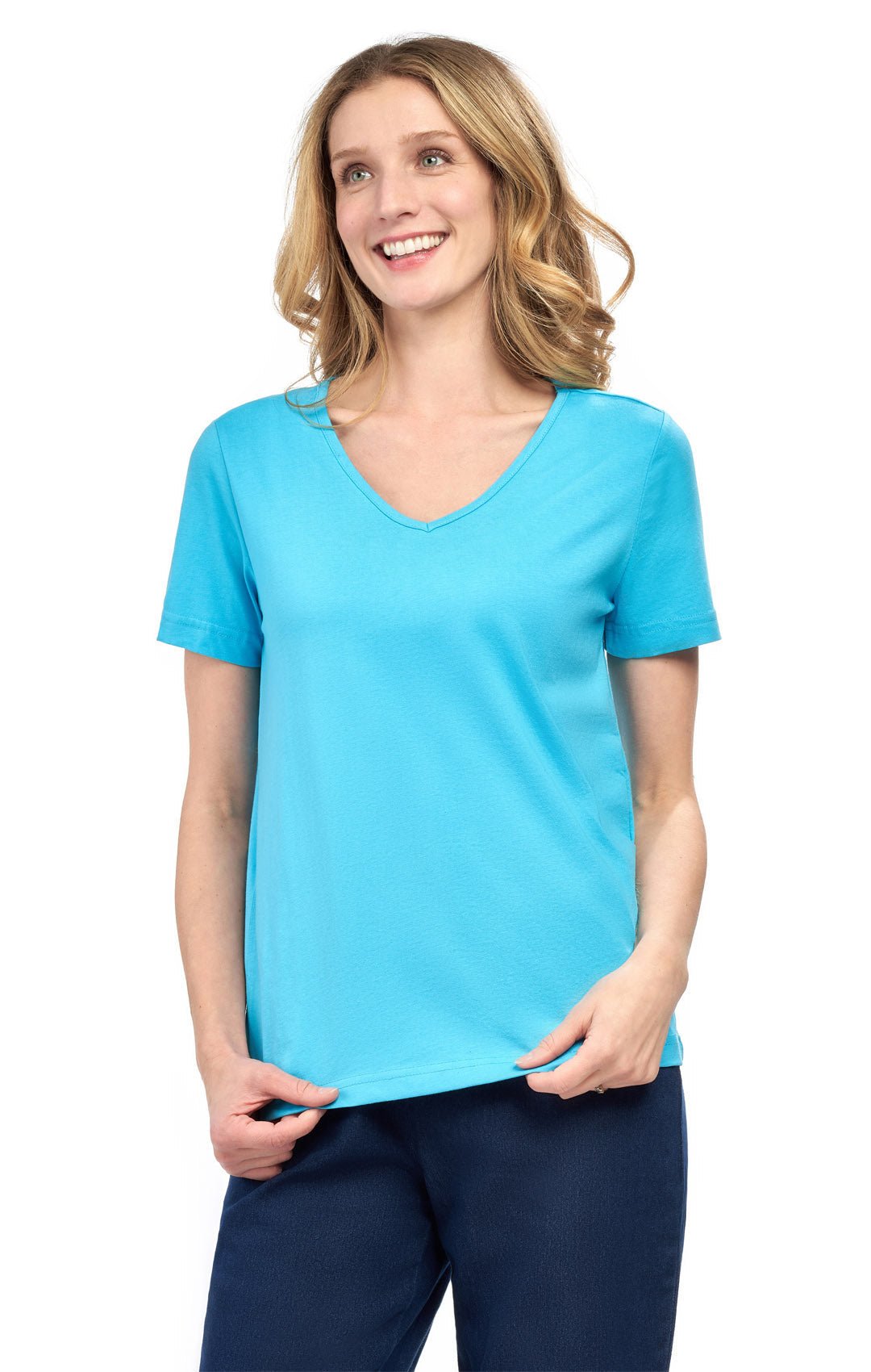 Women's Short Sleeve V-Neck T-Shirt — Wrinkle Resistant Cotton Blend - Pendo Store