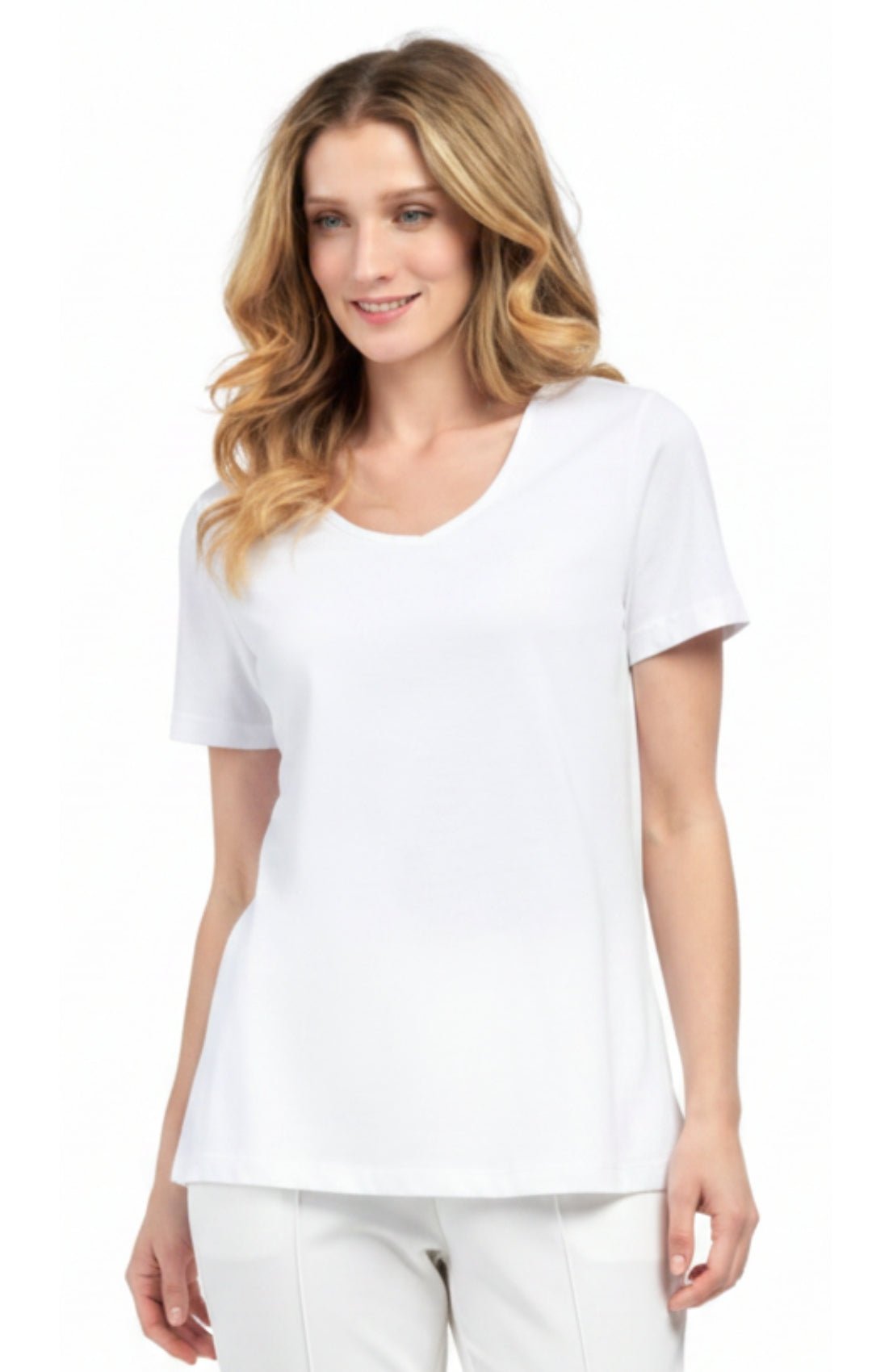 Women's Short Sleeve V-Neck T-Shirt — Wrinkle Resistant Cotton Blend - Pendo Store