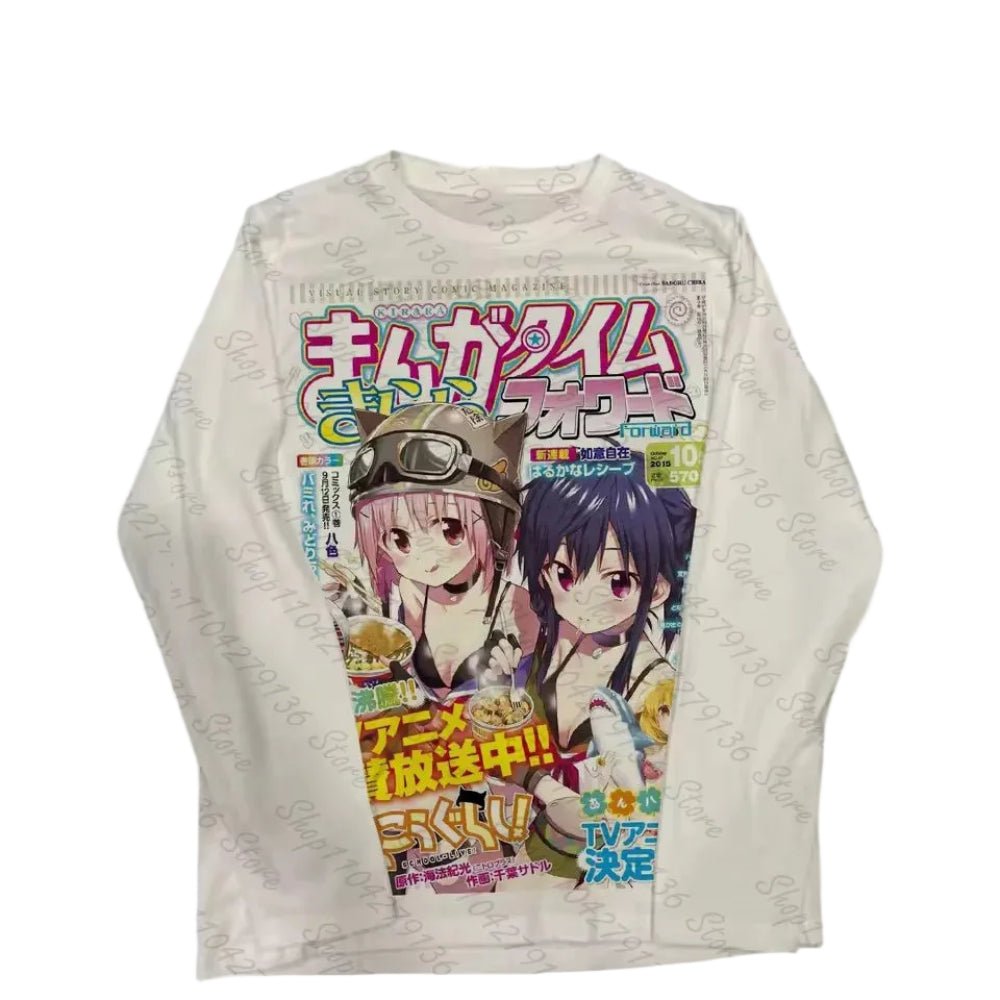 Y2K Cartoon Graphic Long Sleeve Tee - Pendo Store