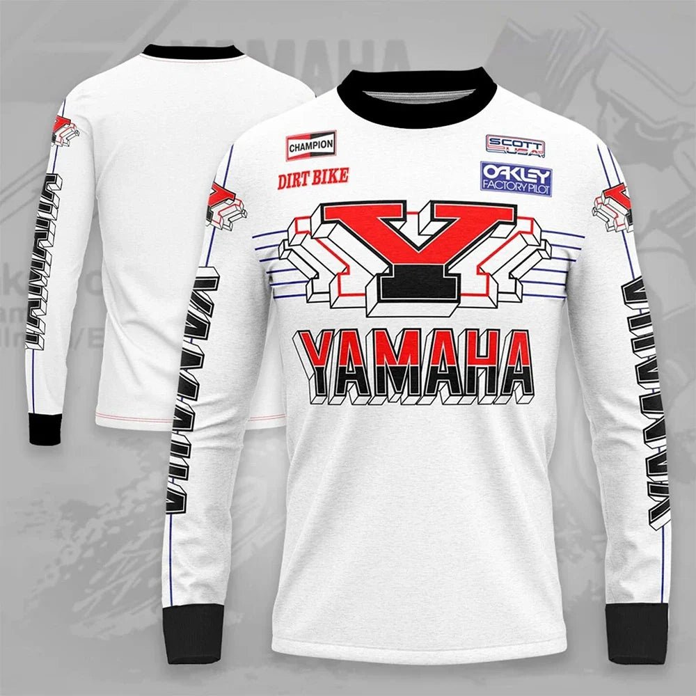 Yamaha Motocross Long-Sleeved Jersey: Oversized, breathable, quick-dry, suitable for men and women. - Pendo Store