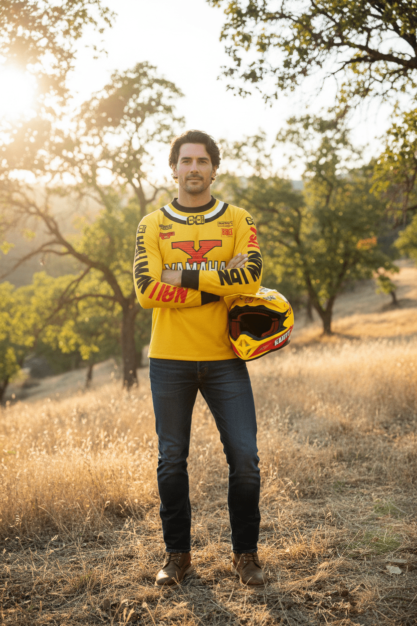 Yamaha Motocross Long-Sleeved Jersey: Oversized, breathable, quick-dry, suitable for men and women. - Pendo Store
