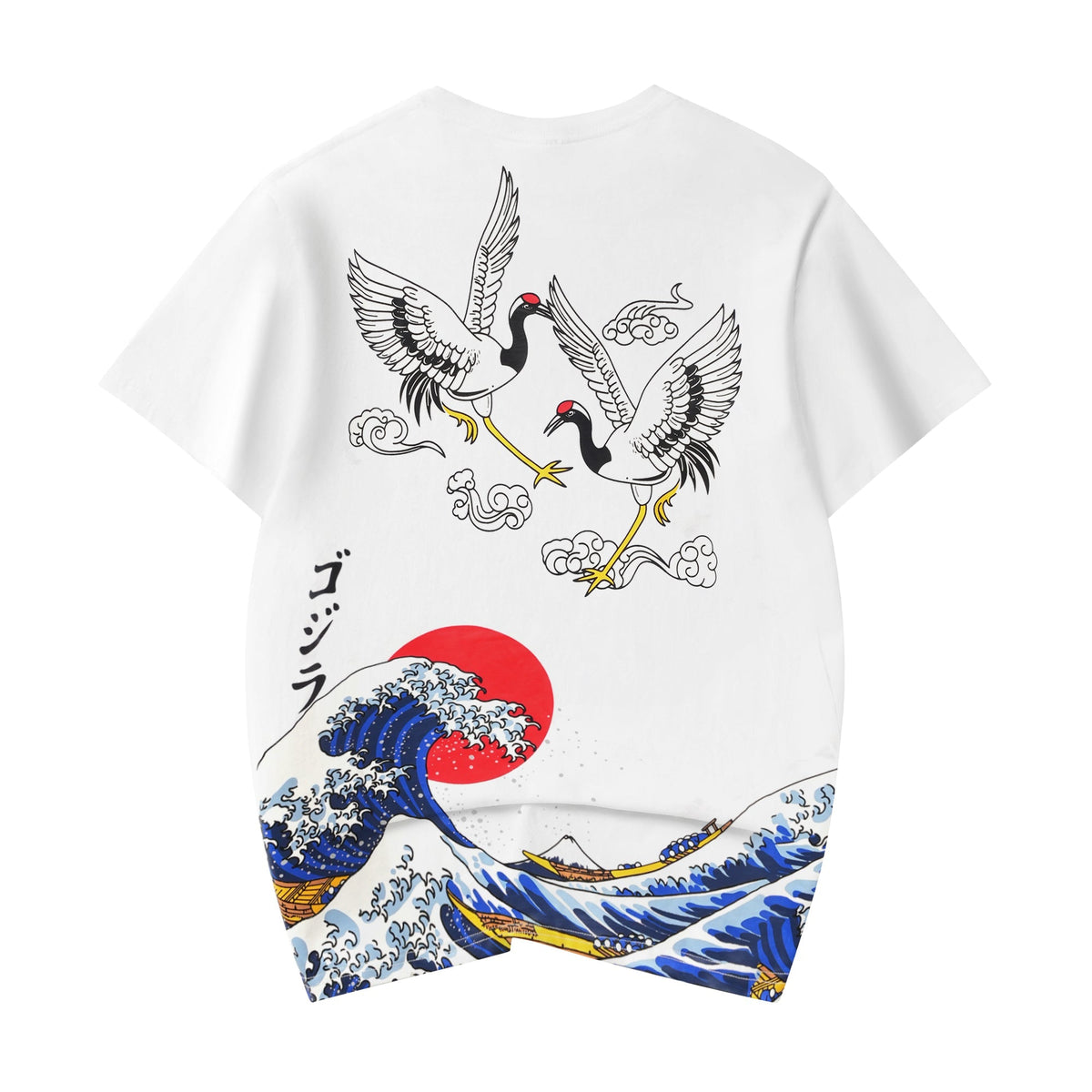 YeT028 Crane and Waves Tee - Pendo Store