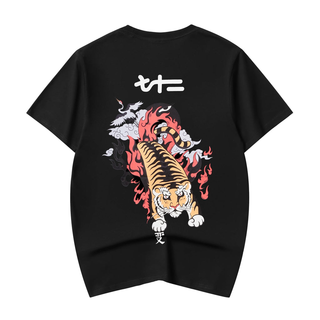 YeT029 Pouncing Fiery Tiger Tee - Pendo Store