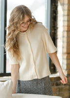 Zadie Ivory Short Sleeve Button Cardigan - Pendo Store